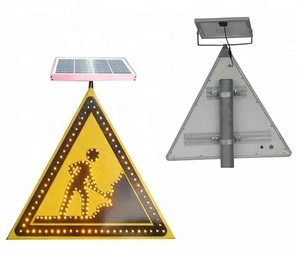 Triangle Shape Led Flashing Traffic Warning Solar Panel Powered Road Signs