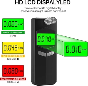 Digital Alcohol Tester Breathalyzer Personal BAC Tracker Efficient Testing Solution For Vacation Travel Summer Camping Trip Use