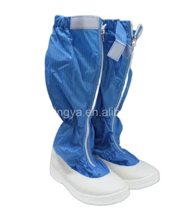 Factory Direct Supply High Antistatic Dustproof ESD Safety Boots Leather Vamp White Unisex for Cleanroom Electronics Industry