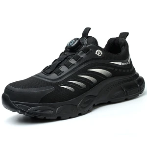 Rotary Button Safety Shoes Anti-Smashing Protection Toe Nail Proof Welding Safety Shoes Anti Slippery Working boots