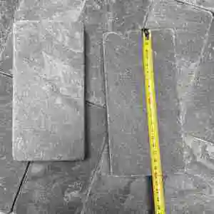 Grey Tumbled Cobblestone Customizable Size Modern Stone Block Garden Edging Curved Curb Outdoor Driveway Antacid Villa Park
