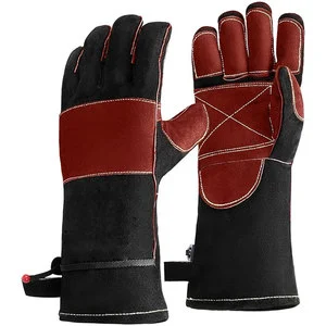 Industrial Safety Leather Welding Gloves Touch Screen Outdoor Fire Resistant Breathable Wrist-Length TIG MIG Work Gloves