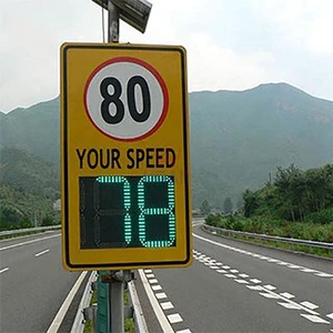 S Solar Flexible Radar Speed Limit Traffic Sign Aluminum Material Road Safety Sign
