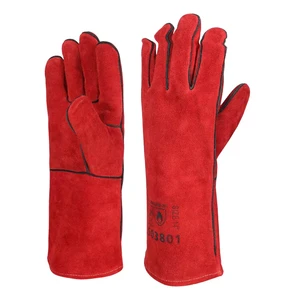 Wholesale Welder Gloves Supplier Cheap Goatskin Cowhide Leather Heat Resistant Safety Hand Work Argon Welding Gloves