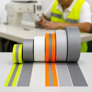 WX Industrial Grade Reflective Material - High Visibility Silver Reflective Polyester Fabric for Safety Workwear and Uniforms