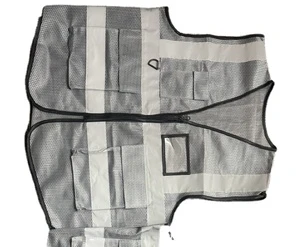 Reflective Safety Vest Black Shock Absorber Steel Tube for Traffic Construction Riding