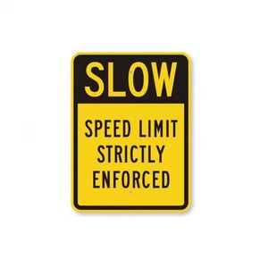 Custom Warning Traffic Sign Aluminum Reflective Warning Road Safety Slow Speed Yellow Traffic Signs for Road Street