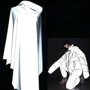 Valid Oeko Tex test Water Resistant Silver Grey 150cm Reflective Material Fabric for Making Windbreak