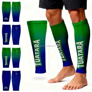 FQ Custom Green Tuataraaaa Gradient Athlete Calf Sleeves Digital Camouflage Leg Sleeve Sublimated Sports Protective Leg Cover