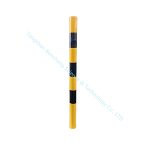Yellow and Black Upright Steel Bollard Traffic Barrier Pedestrian Safety Product for Roadways