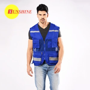 Polyester Reflective Vest Mesh Fabric Running Vests