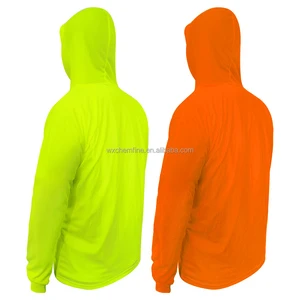 Hi-Vis Polyester Non-Reflective Fluorescein T-shirt Construction Hoodies Long Sleeve Safety Shirt