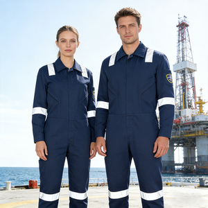 Anti-Static EN 11612 NFPA 2112 Fireproof Work Clothes Overalls Custom Hi Vis Safety Men Flame Fire Retardant FRC FR Overalls