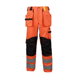 Lightweight Hi Vis Red Reflective Safety Workwear Stretch Holster Trousers Work Wear Cargo Pants For Men