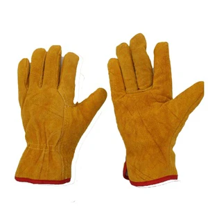 Leather Electric Welding Short Gloves Anti-hot Leather Hand Anti-bite High Temperature Insulation Gloves Welding Welder Gloves