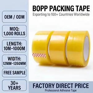Clear Acrylic BOPP Single Sided Water Activated Pressure Sensitive Adhesive Waterproof High-Temperature Resistant Carton Tape