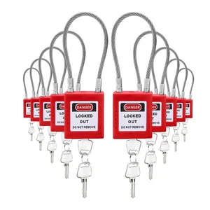 Industrial Nylon PA 6mm Shackle ROHS Certified Cable Padlock Lockout Tagout Double Key Guard Security Padlock