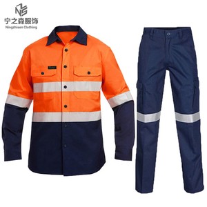Custom logo Road Traffic Coal Mining Industrial Construction High Visibility Workwear Hi Vis Reflective Safety Work Shirt Suit