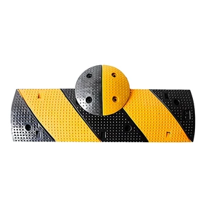 OEM Rubber-Plastic Speed Hump 1000x300x60mm Heavy Duty High Visibility Road Bump