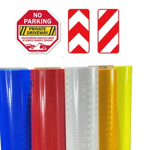 5-7 Years HIP Reflective Adhesive Vinyl Printable Acrylic Yellow White Reflective Film Roll for Number Signs Traffic Warning