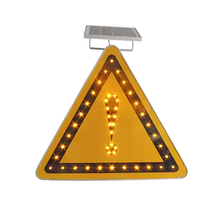 Solar Traffic Safety Warning Traffic Road Signs Aluminum Led Warning Sign