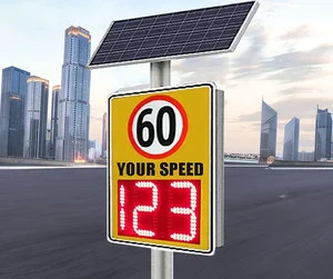 Customized Solar Powered LED Traffic Sign Board Digital Radar Speed Detective Sign with Speed Limit Display
