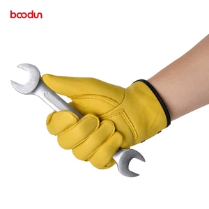 HBG 1603 Wear-resistant Tig Welding Gloves Leather Work Gloves Cowhide Labor protection Gloves Custom