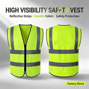 Custom Logo Reflective Safety Vest No Pockets Fluorescent Yellow High Vis Protective Clothing for Warehouse and Volunteers