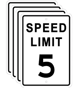 5 MPH Speed Limit Sign Reflective Aluminum PVC Material Easy to Mount Outdoor Traffic Slow Down Sign
