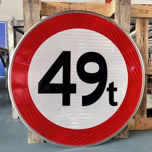 Round Speed Limit Traffic Sign Aluminum HIP Reflective Custom Pre-Drilled Highway Road Safety