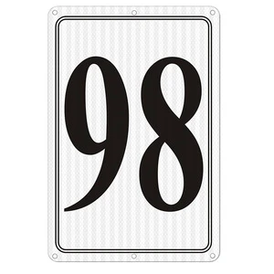 8*12 Reflective Parking Lot Number Sign Curbside Number Weatherproof Fade Resistant 3M EGP Aluminum Number Sign