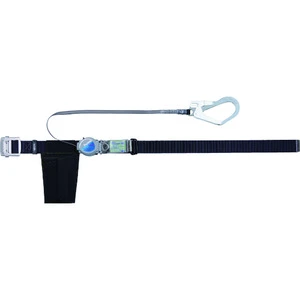 TRUSCO Industrial Fall Protection Safety Belt with 2-Way Retractable Lanyard Black 100kg Capacity