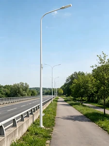TIANHUANG 6M-10M Cone Octagonal Folding Steel Street Lamp Post Hot Dip Galvanized Finish Easy Installation Auto Cad Layout