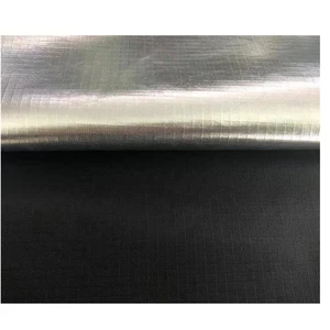 114T Nylon Ripstop 100% Blackout Reflective Fabric, Silver Shiny Coating for Photography Backgrounds and Light Control