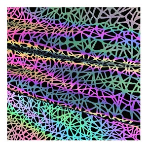 4 Way Stretch Rainbow Holographic Hologram Reflective Polyester Fabric For Clothing