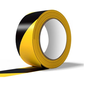 Black and Yellow Diagonal Reflective Tape Warning Tape