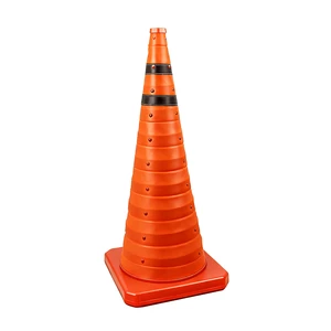 Foldable Telescopic Traffic Cone, High-Visibility Reflective Cone for Car Traffic Emergencies, Lightweight Warning Barrier Post