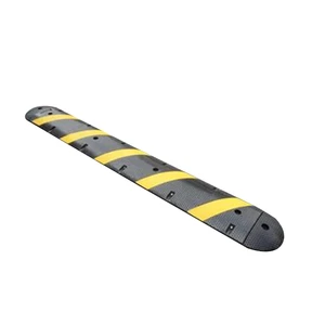 1830*300*50mm Black Yellow Rubber Road Speed Bump Speed Reducers Rubber Speed Ramp