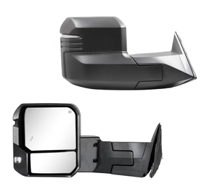 New Pair Convex Side Towing Mirrors for Toyota for Tundra 2022-2026 PowerHeated Glass Turn Signal Blind Spot Function Easy-On