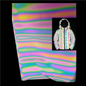 2025 Custom Manufacturing Silver Grey Rainbow Safety Fashion En471 Gray Purple Reflector Fabric for Reflective Wear Garment