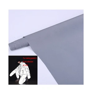 China En20471 Silver Grey 100%polyester Light Reflective Material Fabric Soft Waterproof Retro Reflective Fabric for Clothing