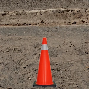 Wholesale Reflective PVC Orange Traffic Cone with Black Base for Construction Site Safety and Road Warning Made in TW