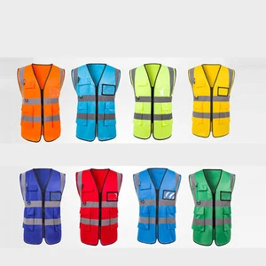 Custom Security Visibility Reflective Safety Work Clothes Running Vest Polyester/Cotton Short Sleeve Unisex