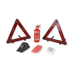 Traffic Safety Tools 8-Piece Set with First Aid Kit & Fire Extinguisher Rubber Material Reflective Urban Roads Use All One Bag
