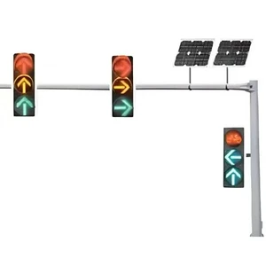 Factory High Quality Red Yellow Green LED Traffic Warning Light Galvanized Solar Traffic signal Light