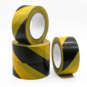 Adhesive Warning Tape Safety Adhesive PVC Hazard Lane Floor Crossing Warning Label Tape PVC Safety Warning Tape