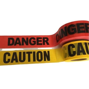 Customized OEM Yellow Red PE Warning Tape Printed Personalized Tape