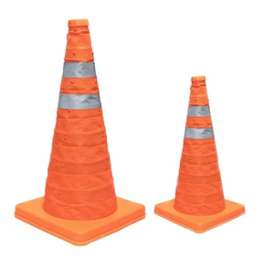 Collapsible Oxford Cloth & ABS Orange Safety Cones Reflective Tape Traffic Signs for Driveway & Road Traffic Control