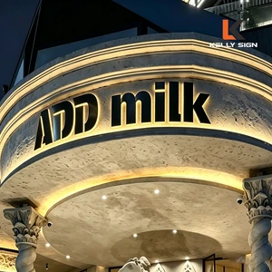 Kelly Sign Factory Back Light Acrylic Metal Led 3d Channel Letter Sign Illuminated Logo Shop Store Outdoor Business Office Signs