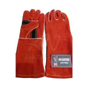 Leather Material OEM Best Design 2024 Light Weight Full Finger Coverage Men Women Safety Wear Welding Gloves